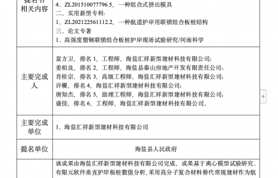 浙江省科学技术奖公示信息表